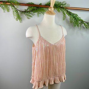 2x Host Pick⭐️| Anthropologie pink rose sequin cami 12P